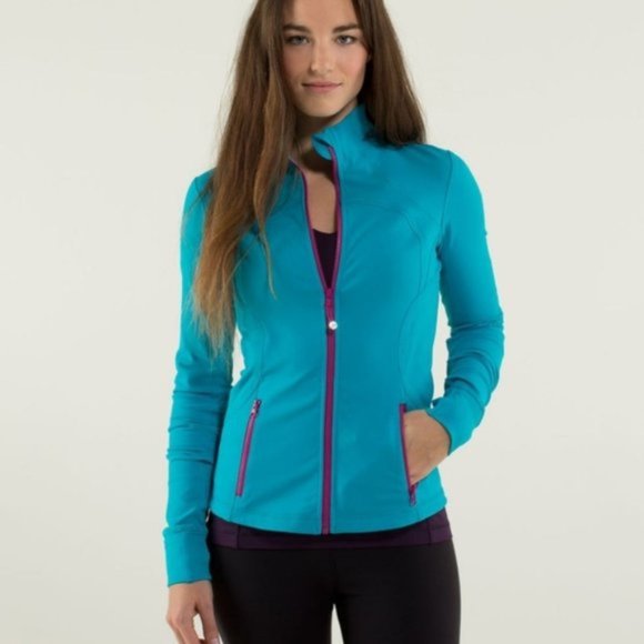 Lululemon Full Zip Forme Jacket Teal Pink Size 8 - Picture 8 of 10